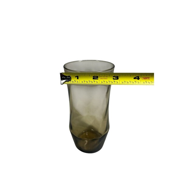 Vintage Libbey Optic Swirl Tumbler Smoked Brown Iced Tea Glass MCM 6” - Picture 12 of 12